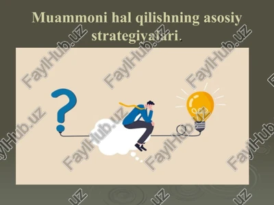 muammoni hal qilishning asosiy strategiyalari. — PPT