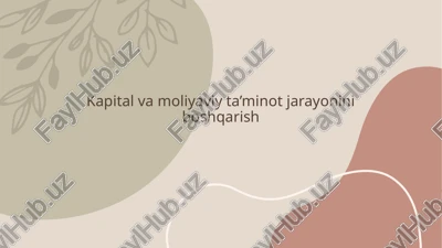 kapital va moliyaviy ta’minot jarayonini boshqarish — PPTX