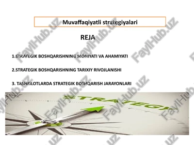 strategik boshqarishning mohiyati va ahamiyati — PPTX
