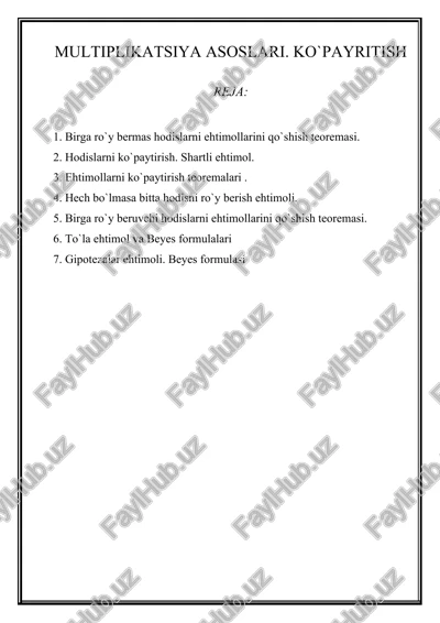 multiplikatsiya asoslari. ko`payritish — DOC