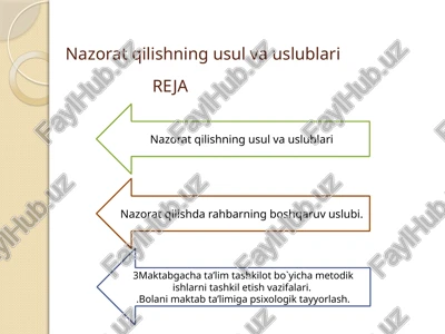 nazorat qilishning usul va uslublari — PPTX