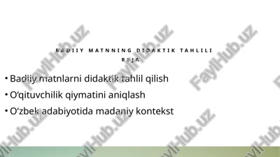badiiymatnning didaktik tahlili — PPTX
