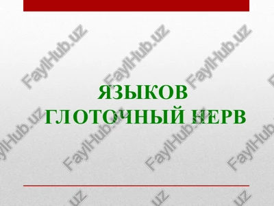yazikoglotochniy nerv — PPT
