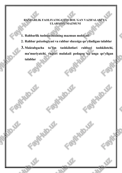 rahbarlik faoliyati — DOCX