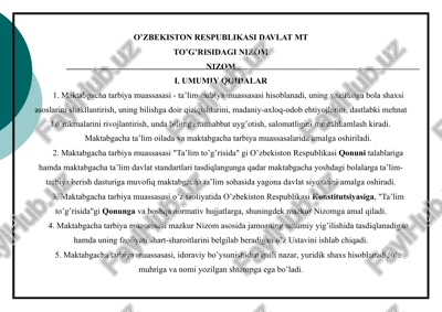 maktabgacha tarbiya muassasasi — PPTX