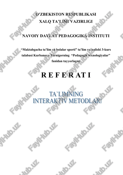 interaktiv metodlar — DOC
