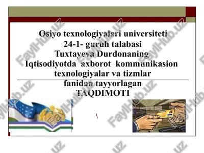 o'zbekistondagi soliq tizimining raqamlar asosida transformatsiyasi — PPTX