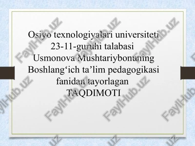 boshlangʻich taʼlim pedagogikasi — PPTX