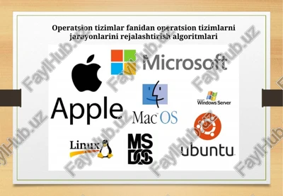 operatsion tizimlarfanidanoperatsion tizimlarnijarayonlarinirejalashtirish algoritmlari — PPTX