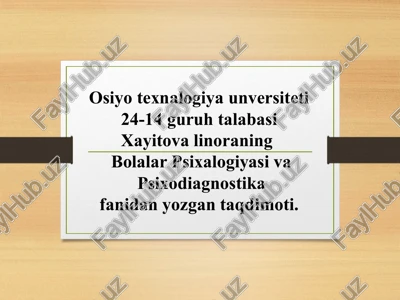 bolalar psixologiyasi — PPTX