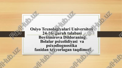 bolalar psixologiyasi muammolari — PPTX