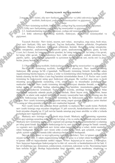 fanning tayanch ma’ruza matnlari — PDF