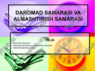 daromad samarasi va almashtirish samarasi — PPT