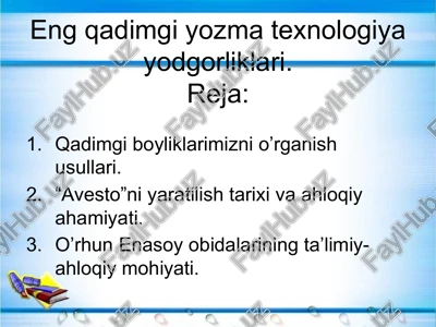 o’rhun-enasoy yozuvi yodgorliklari — PPTX