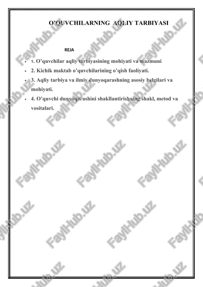 o’quvchilarning aqliy tarbiyasi — DOCX