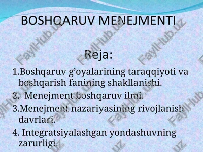 boshqaruv menejmenti — PPT