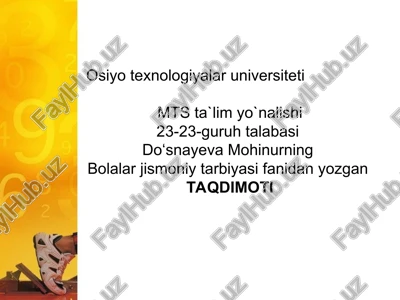 jismoniy mashqlar — PPT