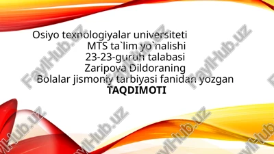 jismoniy tarbiya mashqlari — PPTX