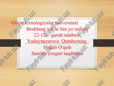 ifodali o'qishfanidan yozgan taqdimoti — PPT