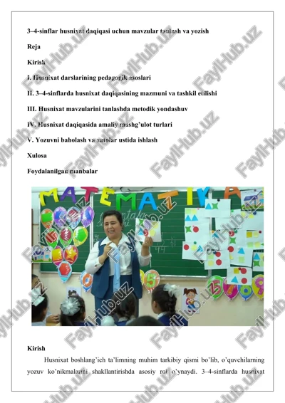 husnixat darslarining pedagogik asoslari — DOCX