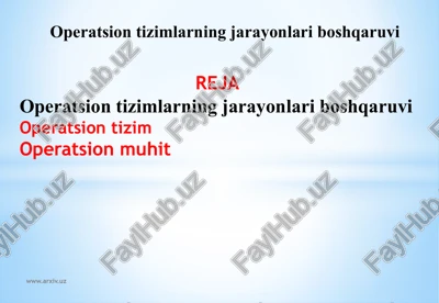 operatsiontizimlarningjarayonlariboshqaruvi — PPTX