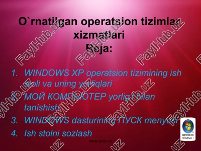 windows xp operatsion tizimi — PPT