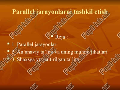 paralleljarayonlar — PPTX