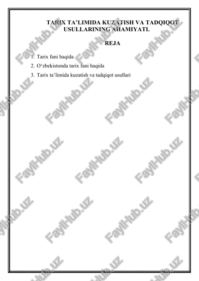 tarix ta’limida kuzatish va tadqiqot usullarining ahamiyati — DOCX