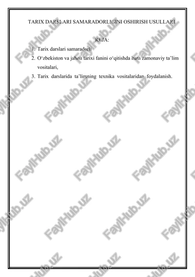 tarix darslari samaradorligini oshirish usullari — DOCX
