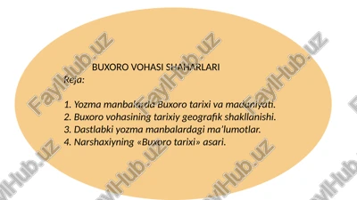 buxoro vohasi shaharlari — PPTX