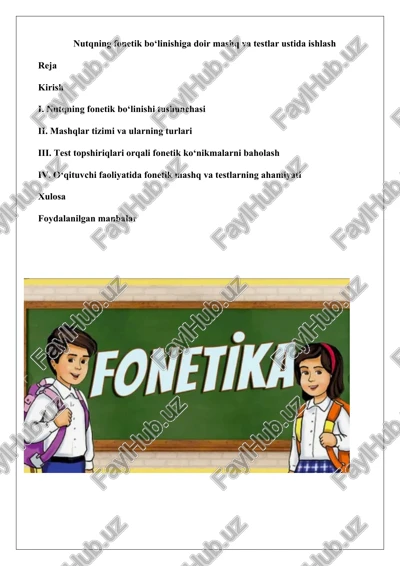 nutqning fonetik bo‘linishiga doir mashq va testlar — DOCX