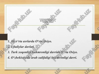o`zbekistonning chorvador-o`troq dexqonchilik ilk ko`chmanchilar — PPTX