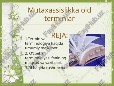 terminologiya haqida umumiy ma'lumot — PPTX