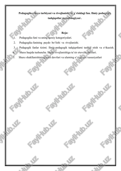 pedagogika fani — DOCX