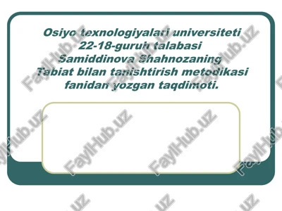 ekologiya haqida tushuncha — PPT