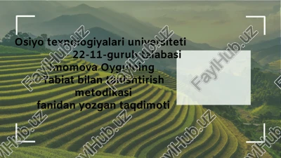 tabiatni muhofaza qilishning xalqaro tajribasi — PPTX