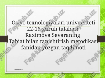 tabiat bilan tanishtirish metodikasi — PPT
