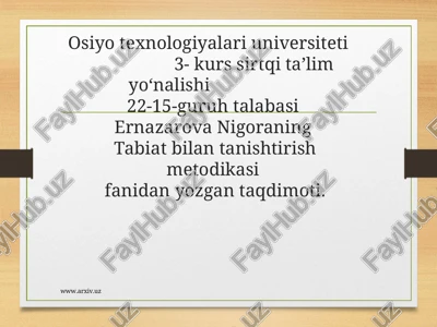 tabiat bilan tanishtirish metodikasi — PPT