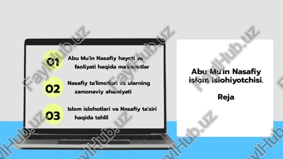abu mu'in nasafiy hayoti va faoliyati haqida ma'lumotlar — PPTX