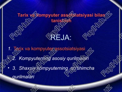 tarix va kompyuter assotsiatsiyasi — PPT