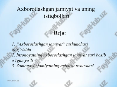 ijtimoiy informatika fanining ajralib chiqishi — PPT