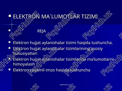 elektron ma`lumotlar tizimi — PPT