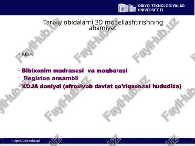 bibixonim madrasasi va maqbarasi — PPTX