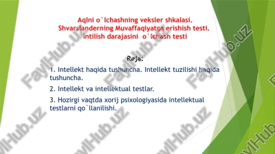 intellektual testlar — PPTX
