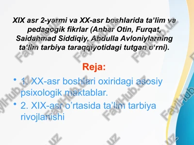 xixasr2-yarmivaxx-asrboshlaridataʼlimvapedagogikfikrlar — PPTX