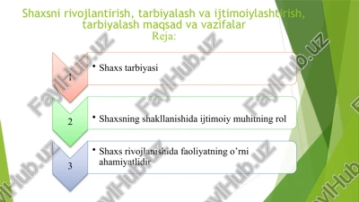 shaxsnirivojlantirish, tarbiyalash va ijtimoiylashtirish — PPTX