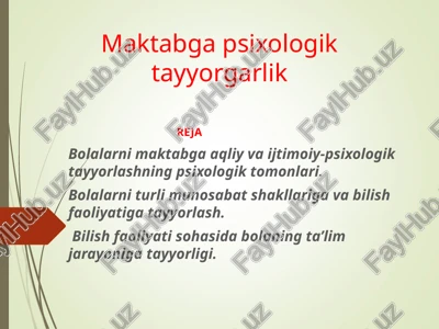 maktabga psixologik tayyorgarlik — PPT
