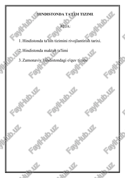zamonaviy hindistondagi o'quv tizimi — DOC