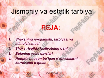jismoniy va estetik tarbiya — PPT
