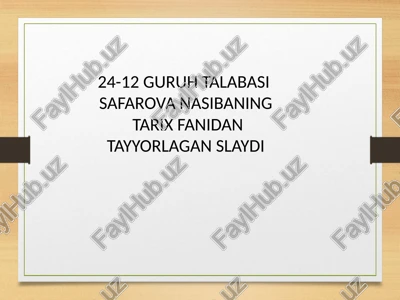 tarix fanidan tayyorlagan slayd — PPTX